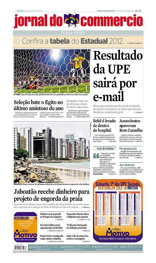 Capa do Jornal - 15/11/2011 