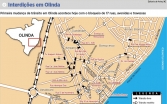 Mapa das ruas fechadas de Olinda