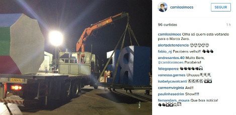 No instagram, o secretario de Turismo do Recife, Camilo Simões comemora a volta do equipamento / Foto: Reprodução/ Instagram