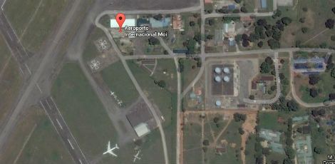 O avião pousou no Aeroporto Internacional Moi de Mombasa, na costa do Quênia, às 0h37 deste domingo (20) / Foto: Reprodução/Google Maps