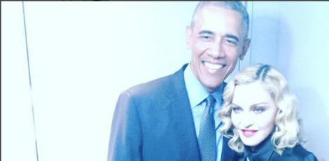 Barack Obama e Madonna nos bastidores do programa de Jimmy Fallon / Reprodução do Instagram