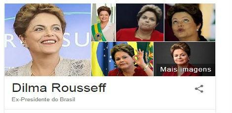 Para constatar isso, basta acessar o Google e notar no canto superior direito que Dilma já é considerada pelo site como ex-presidente / Foto: Reprodução/Internet