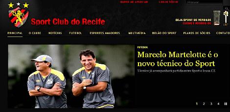 reprodução do site oficial do clube