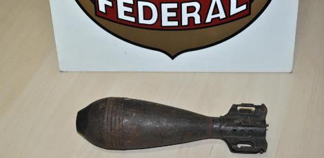 Polícia Federal recebe granada usada em guerras