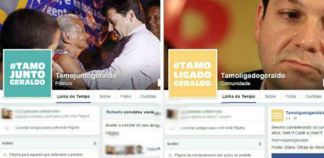 Páginas semelhantes estão no Facebook. Uma apoia, outra questiona Geraldo Julio / Fotos: Facebook