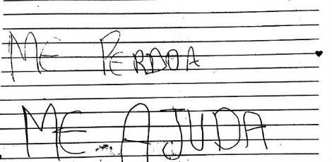 No texto, a menina não deixa claro há quanto tempo sofria com as violações / Foto: Divulgação/Polícia Civil