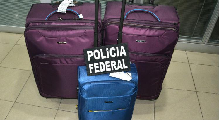 A droga estava escondida em malas / Foto: Divulgação/PF